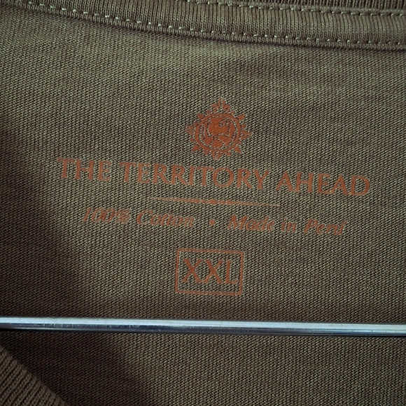 Territory Ahead T Shirt Mens XXL Pima 100% Cotton Short Sleeve Khaki Army Green - Picture 3 of 10